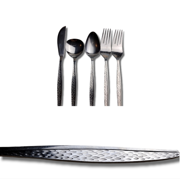 Haddon Hall Stippled Flatware 5 Pieces - Picture 1 of 8